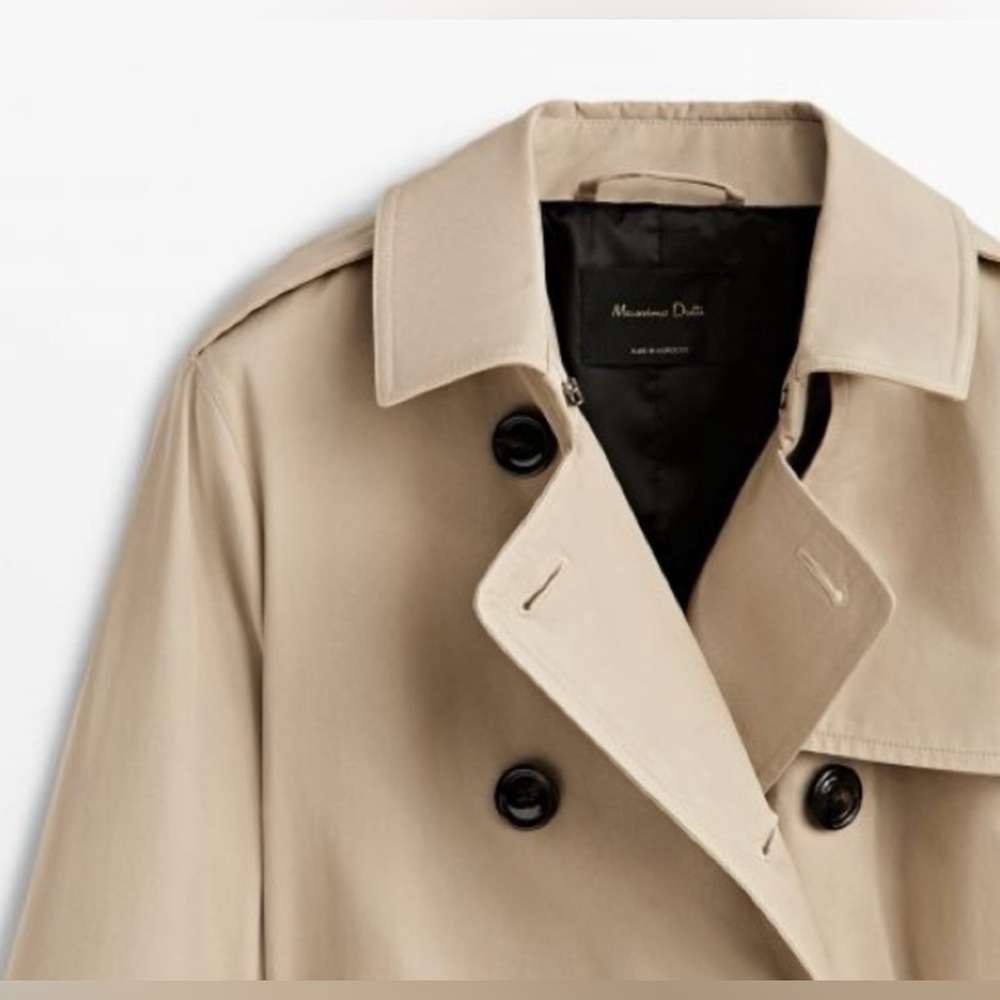 Massimo Dutti Trench coat in khaki. Size XS - Picture 9 of 12